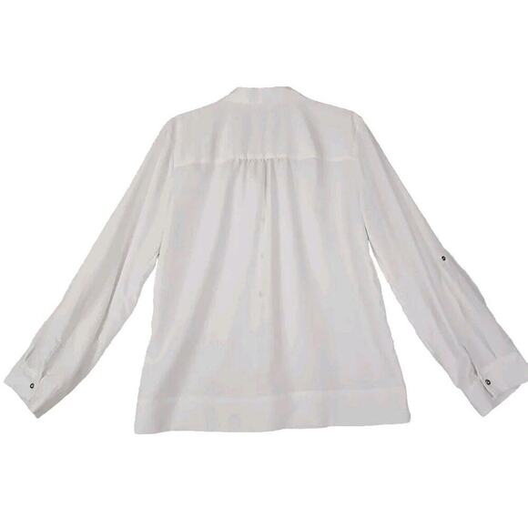 Chico's ~Woman Size 1 (US M)~ White Long Sleeve Snap-Up Shirt Top Blouse. - Picture 11 of 11
